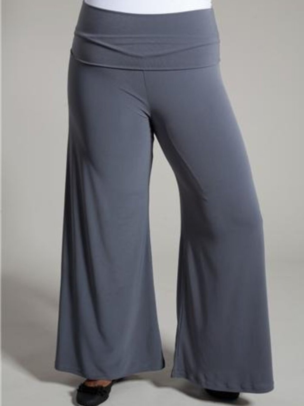 Plus Size Wide Leg Palazzo Pants 5X Grey